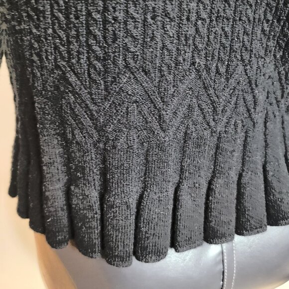 Juicy Couture Black Merino/Cashmere Puff-Sleeve Cardigan – Size S - Picture 6 of 13